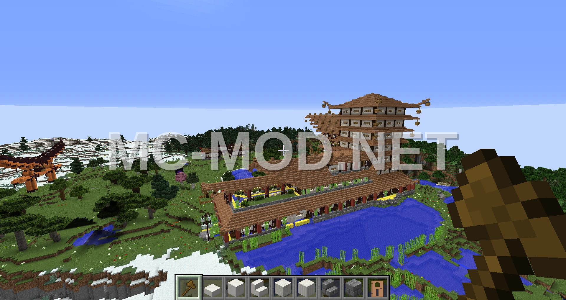 Asian Pagoda With Yin Yang Pool