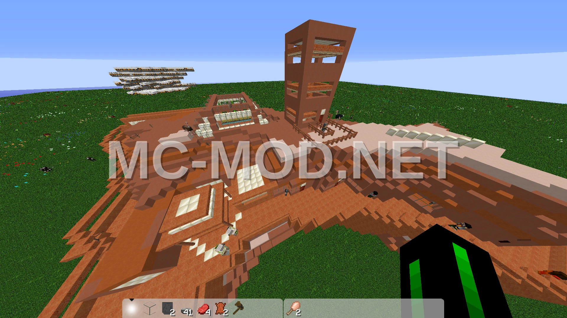 Clay Mountain Village with Farm and Tower