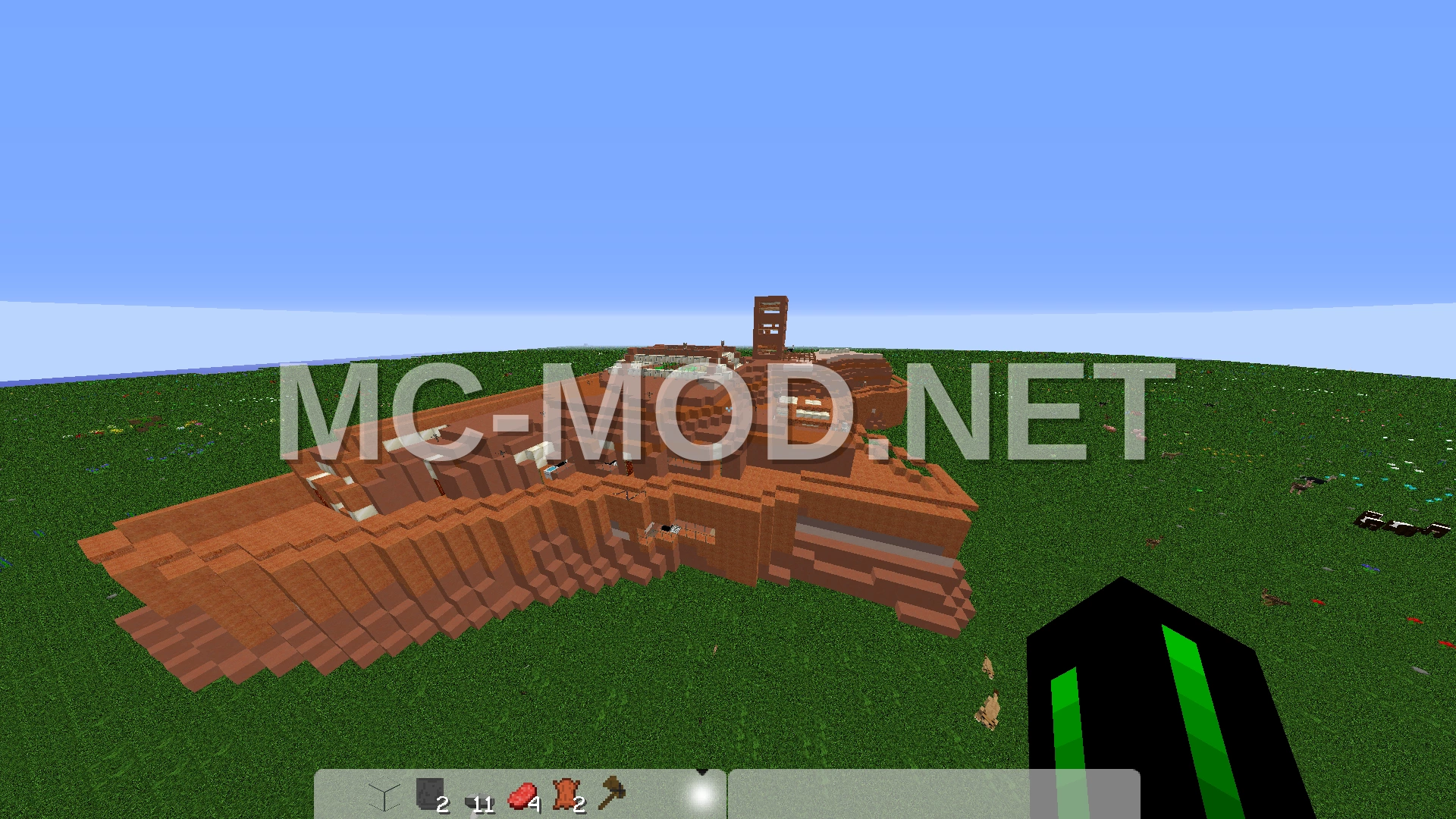 Clay Mountain Village with Farm and Tower