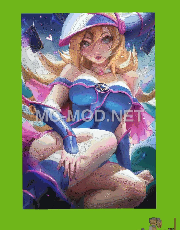 Dark Magician Girl Pixel Art – 188k Blocks