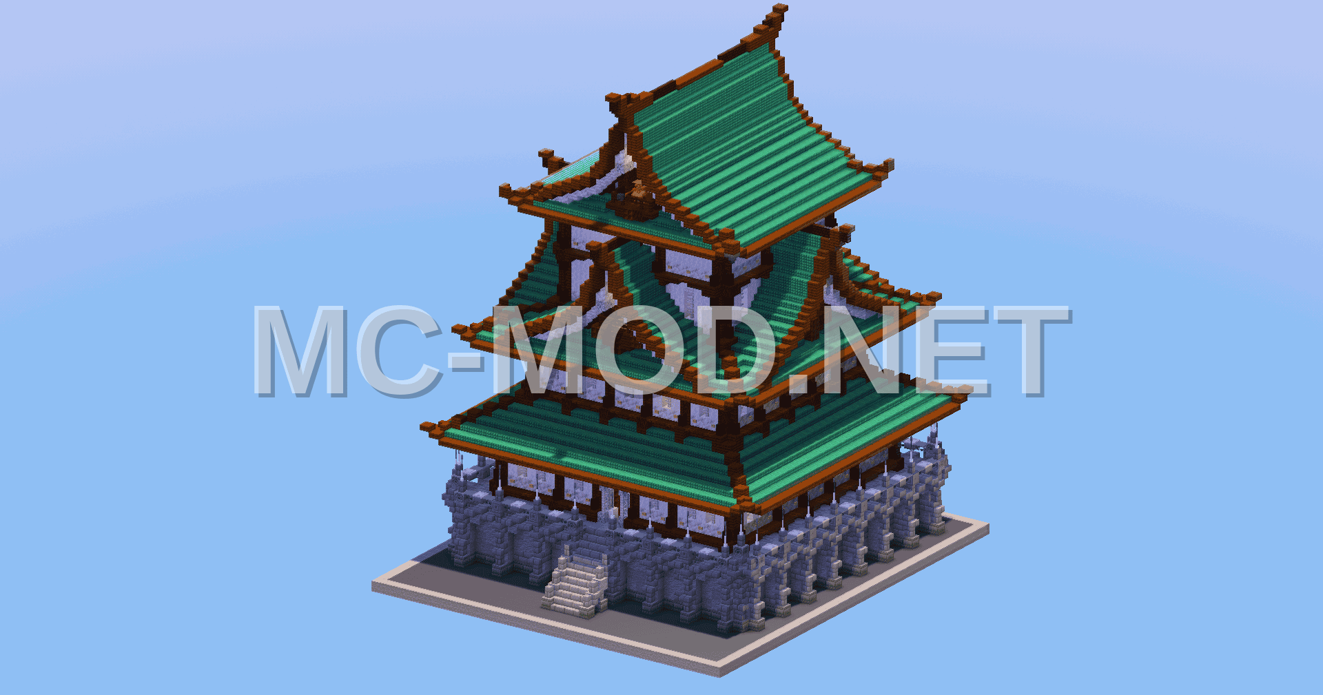 Dark Prismarine Japanese Castle