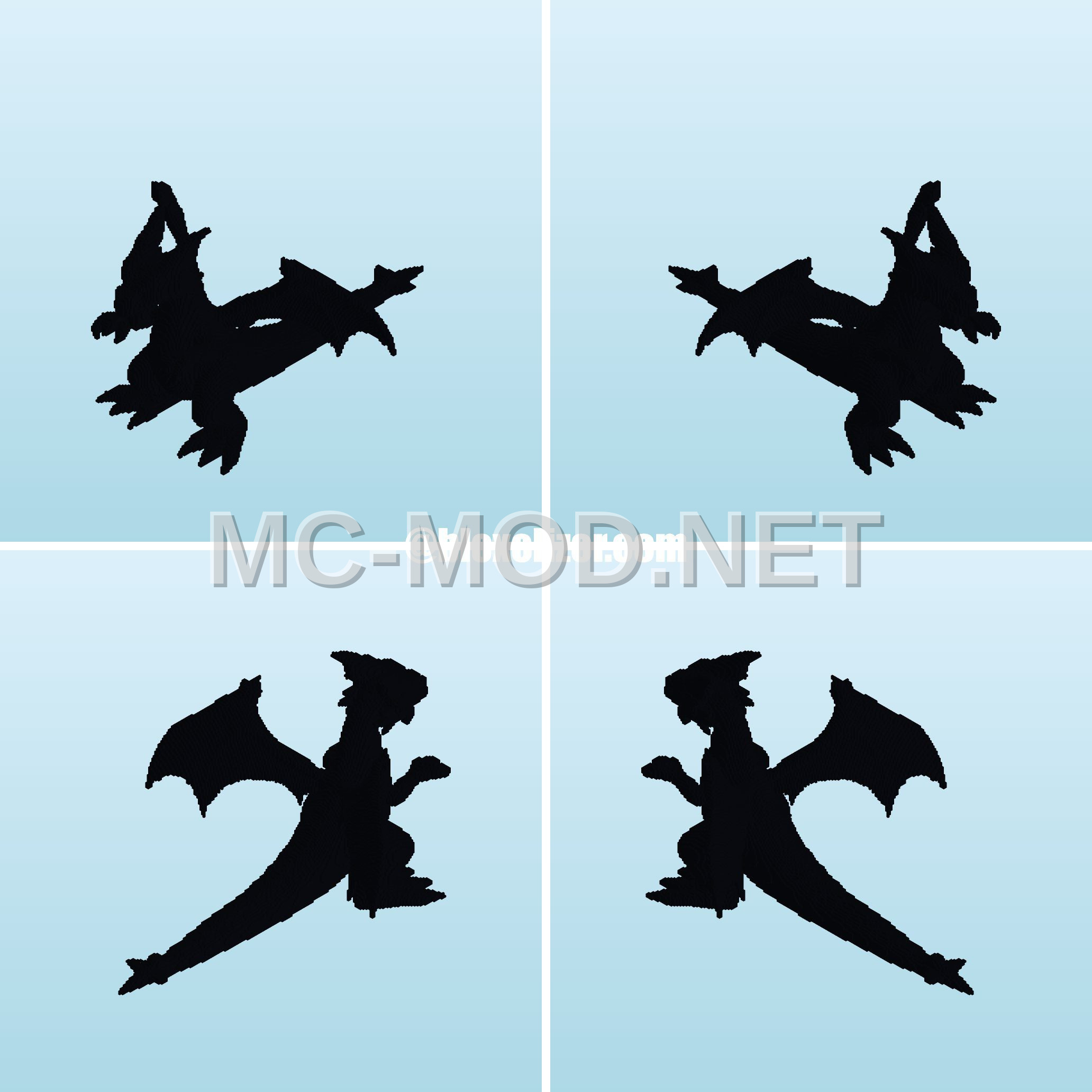 Black Concrete Dragon Sculpture