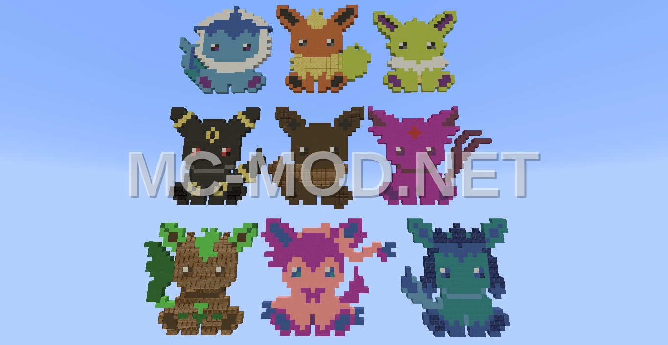 Eeveelutions Pixel Art Display