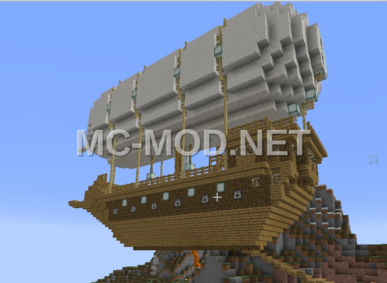 Fantasy Airship Hub – Smooth Stone & Oak Slabs