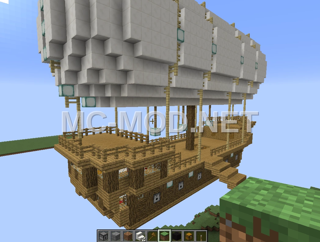 Fantasy Airship Hub – Smooth Stone & Oak Slabs
