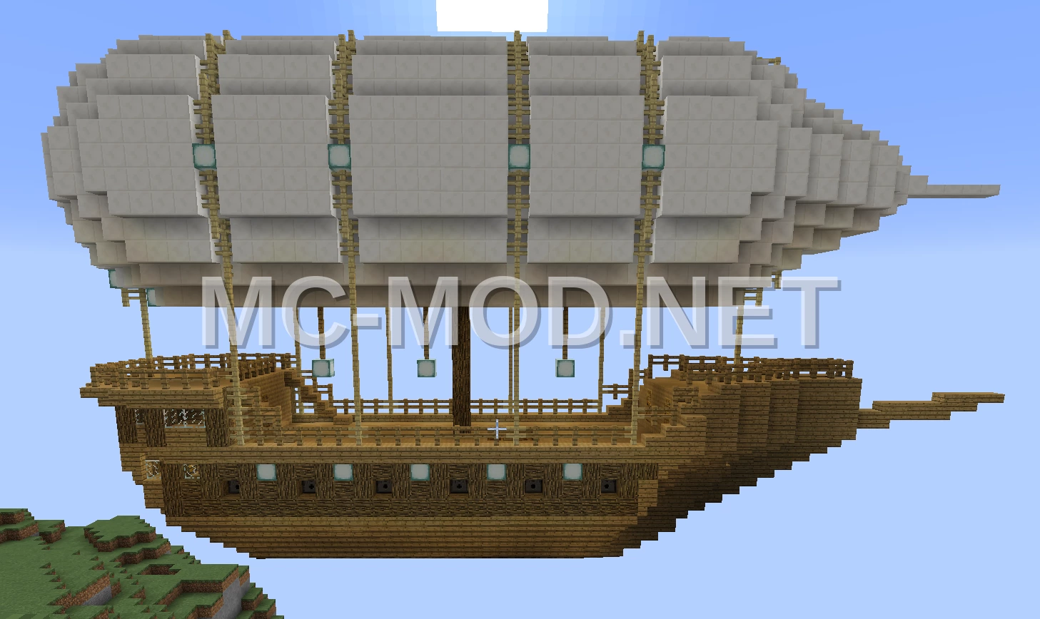 Fantasy Airship Hub – Smooth Stone & Oak Slabs