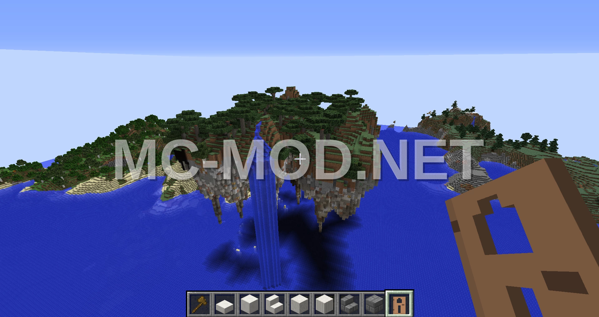 Floating Island With Trees And Flowers