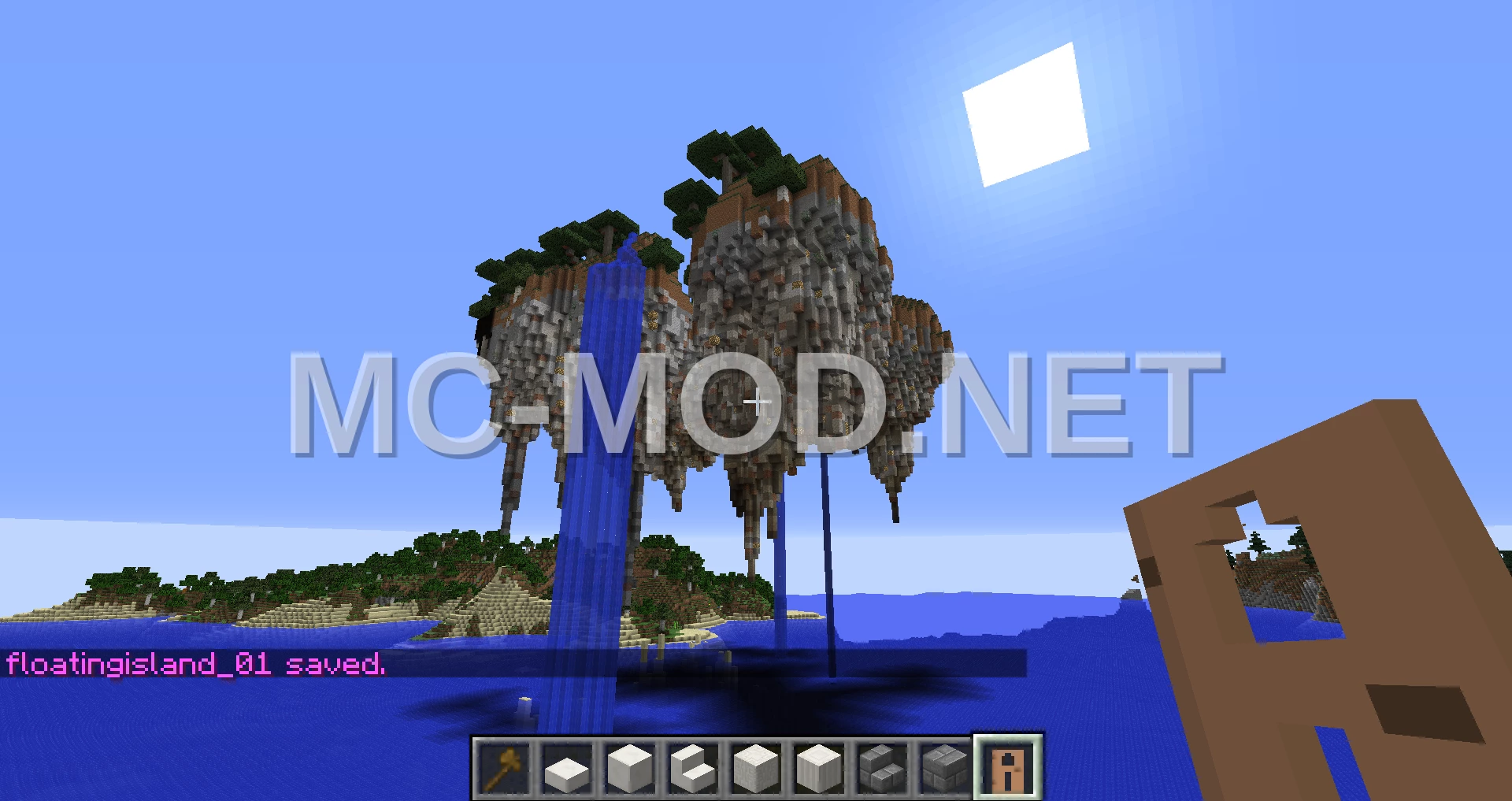 Floating Island With Trees And Flowers