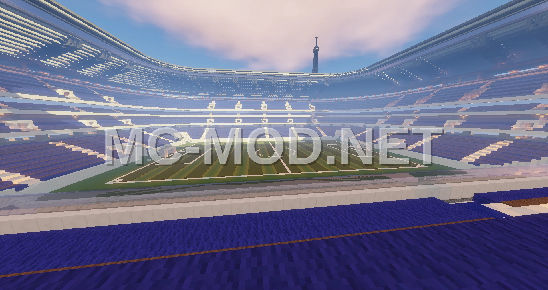 Full Size Soccer Stadium With Seating and Roof
