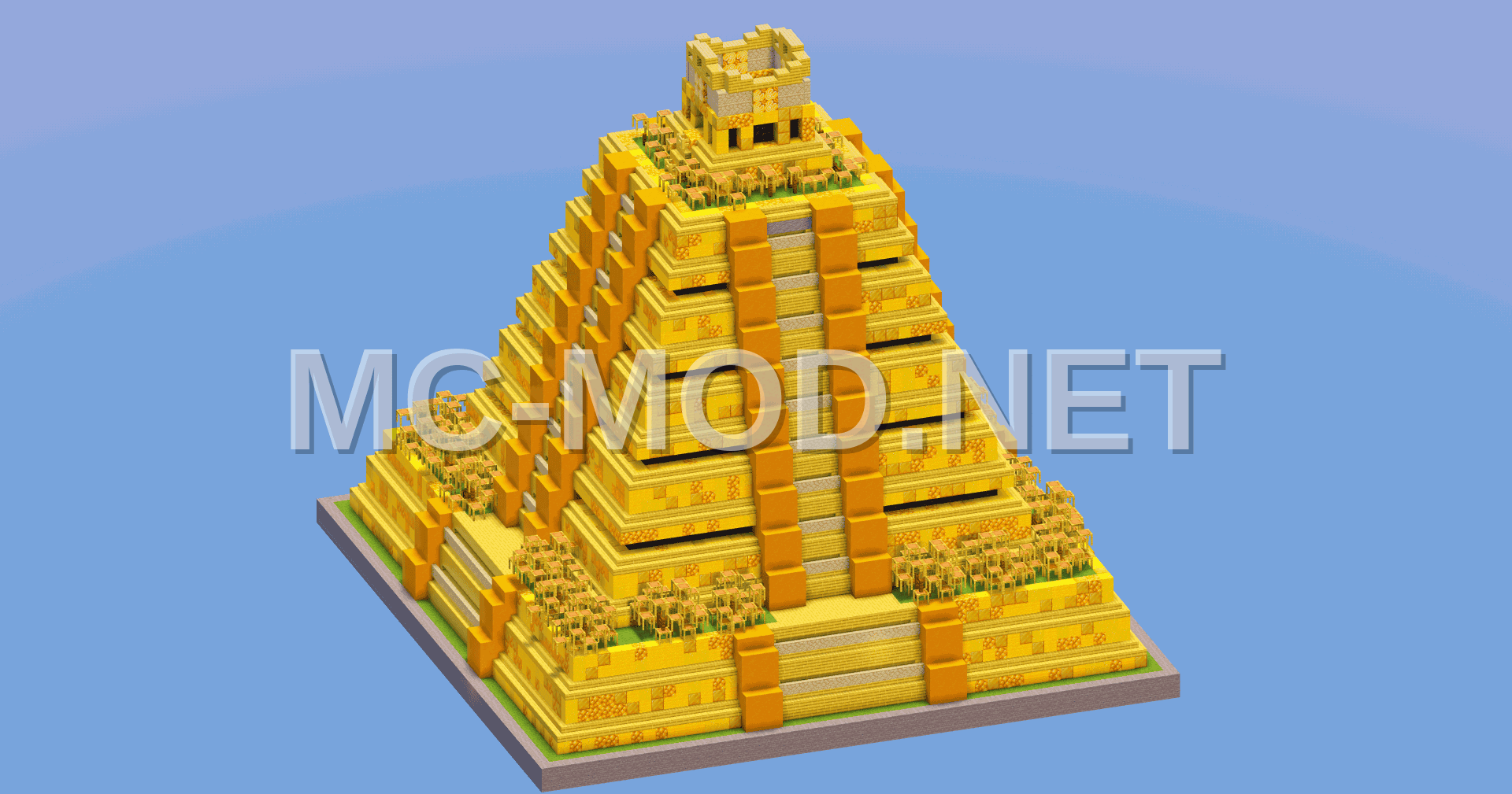 Golden Mayan Pyramid Temple
