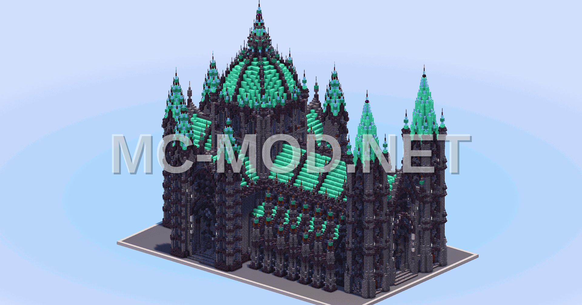 Gothic Cathedral Oxidized Copper Minecraft Build