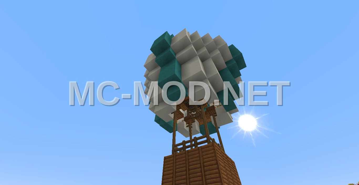 White Cyan Wool Hot Air Balloon