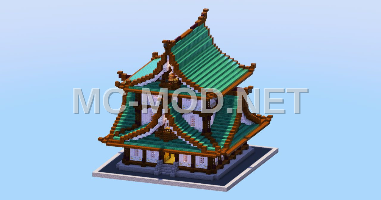 Japanese Temple Dark Prismarine Structure