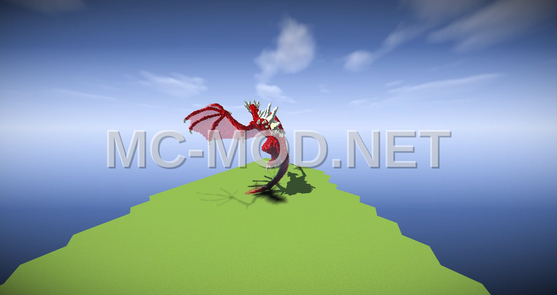 Majestic Red Dragon Statue