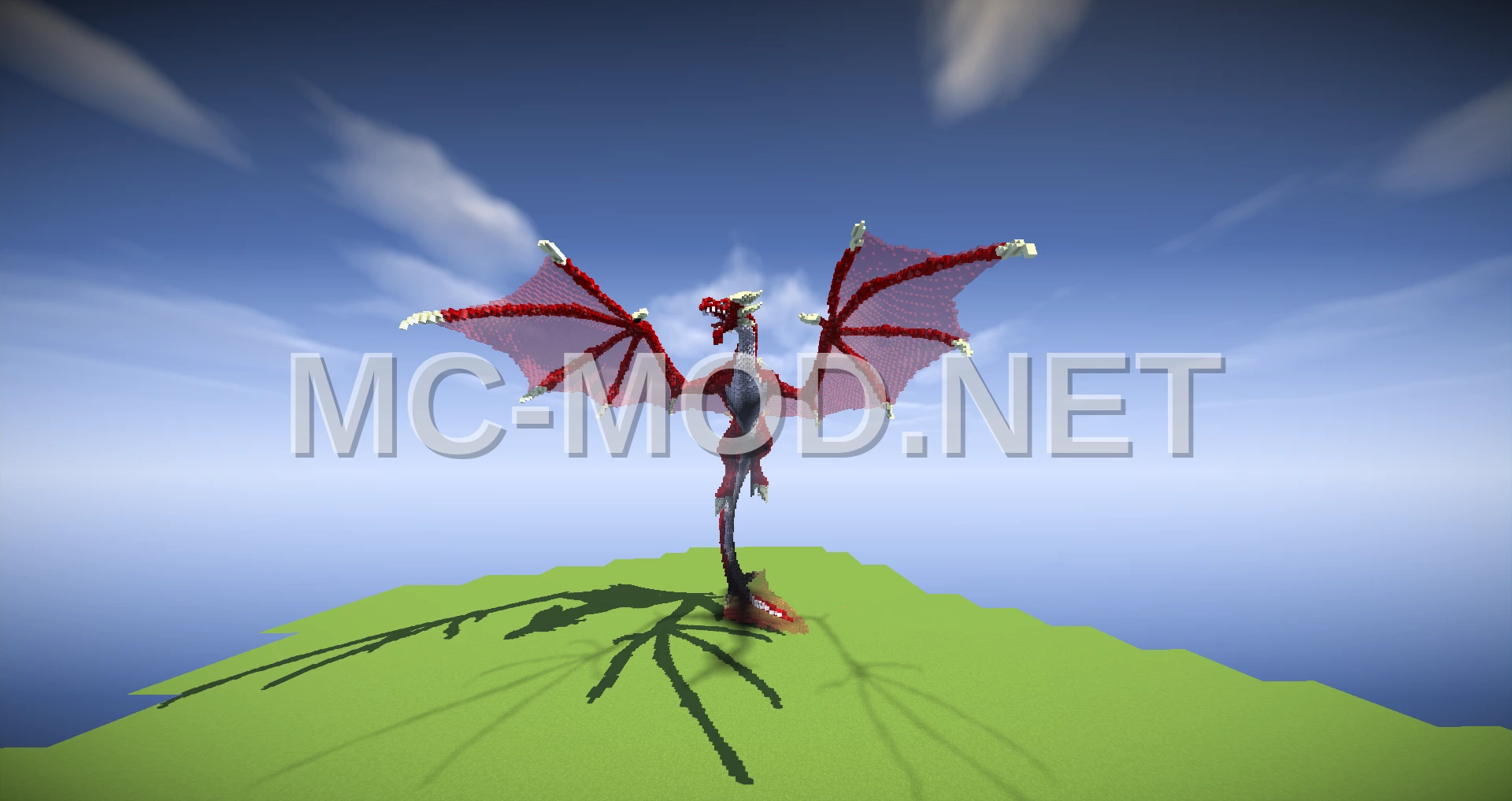 Majestic Red Dragon Statue