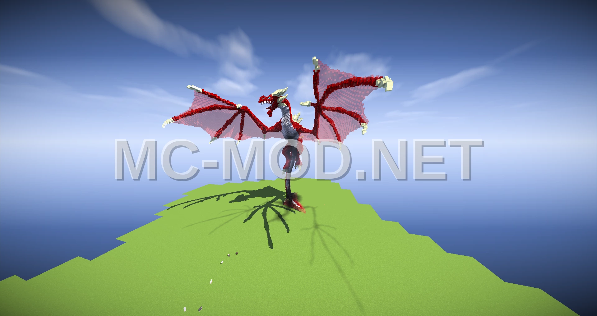 Majestic Red Dragon Statue