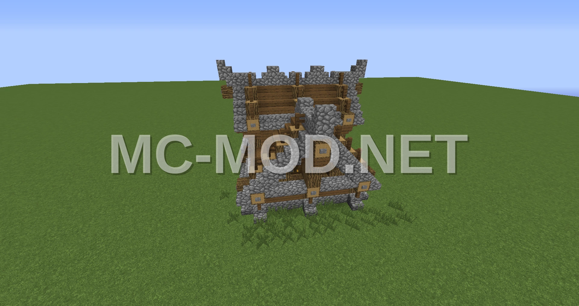Medieval Storage House – Oak Log & Stone