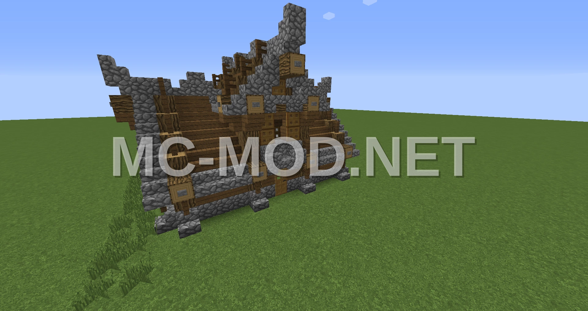 Medieval Storage House – Oak Log & Stone