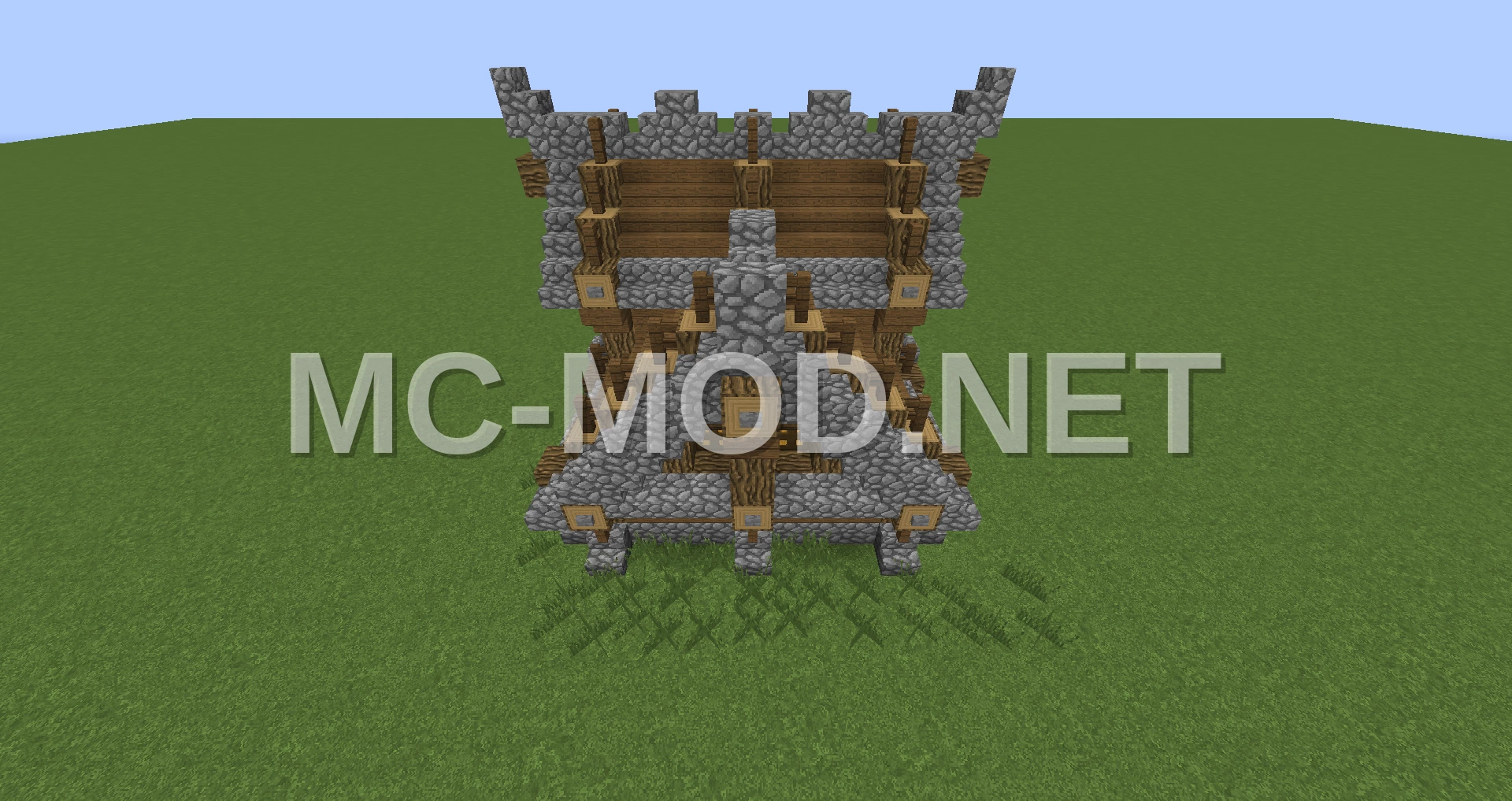 Medieval Storage House – Oak Log & Stone