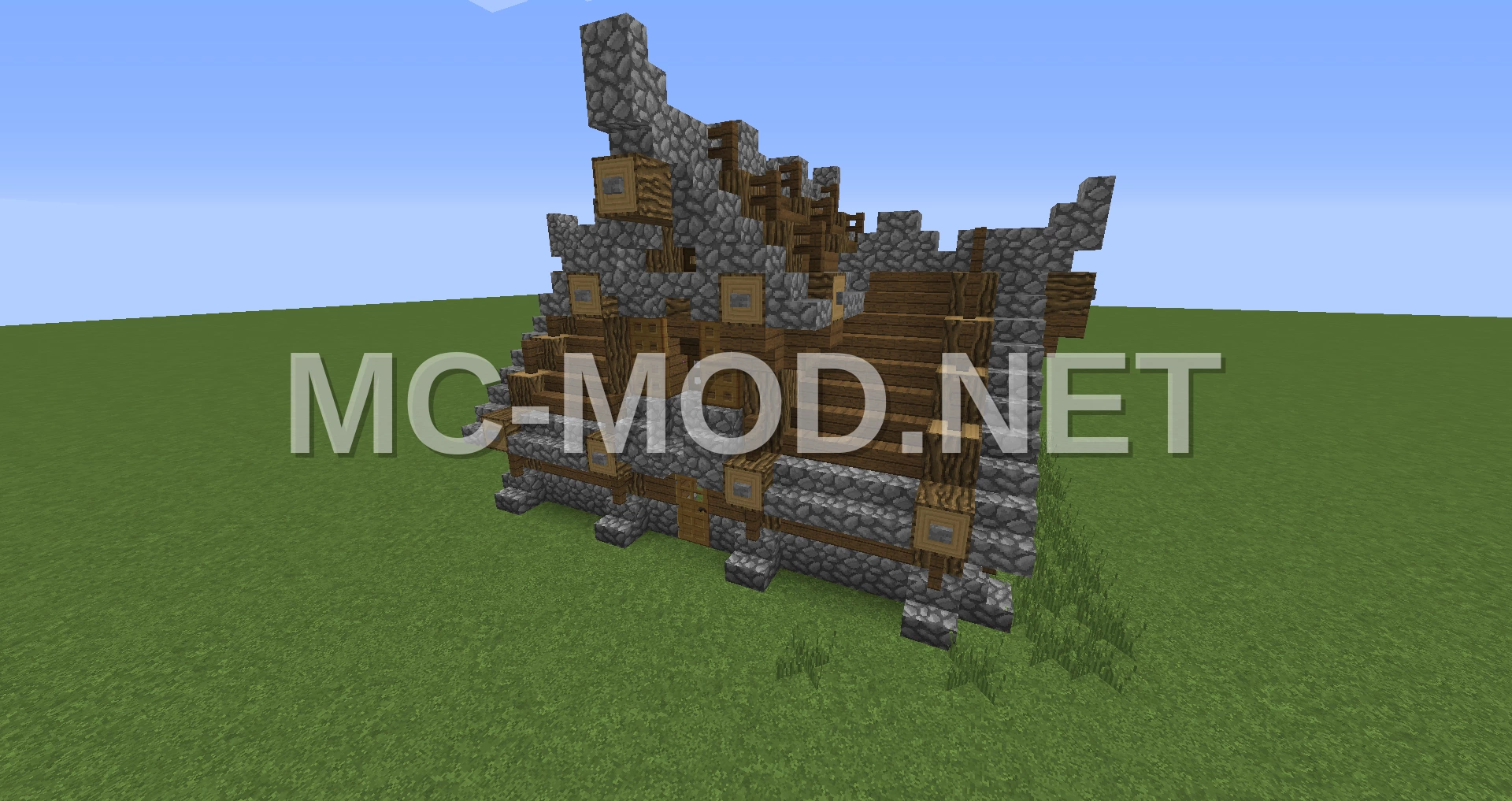 Medieval Storage House – Oak Log & Stone