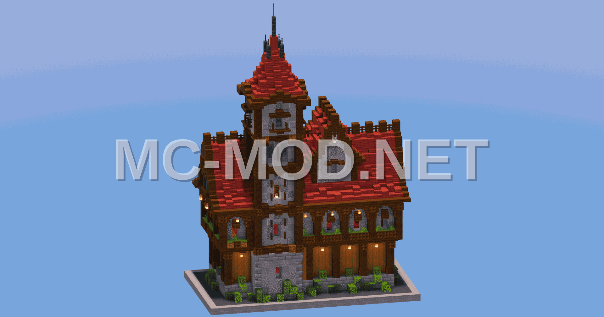 Medieval Town Hall Red Structure
