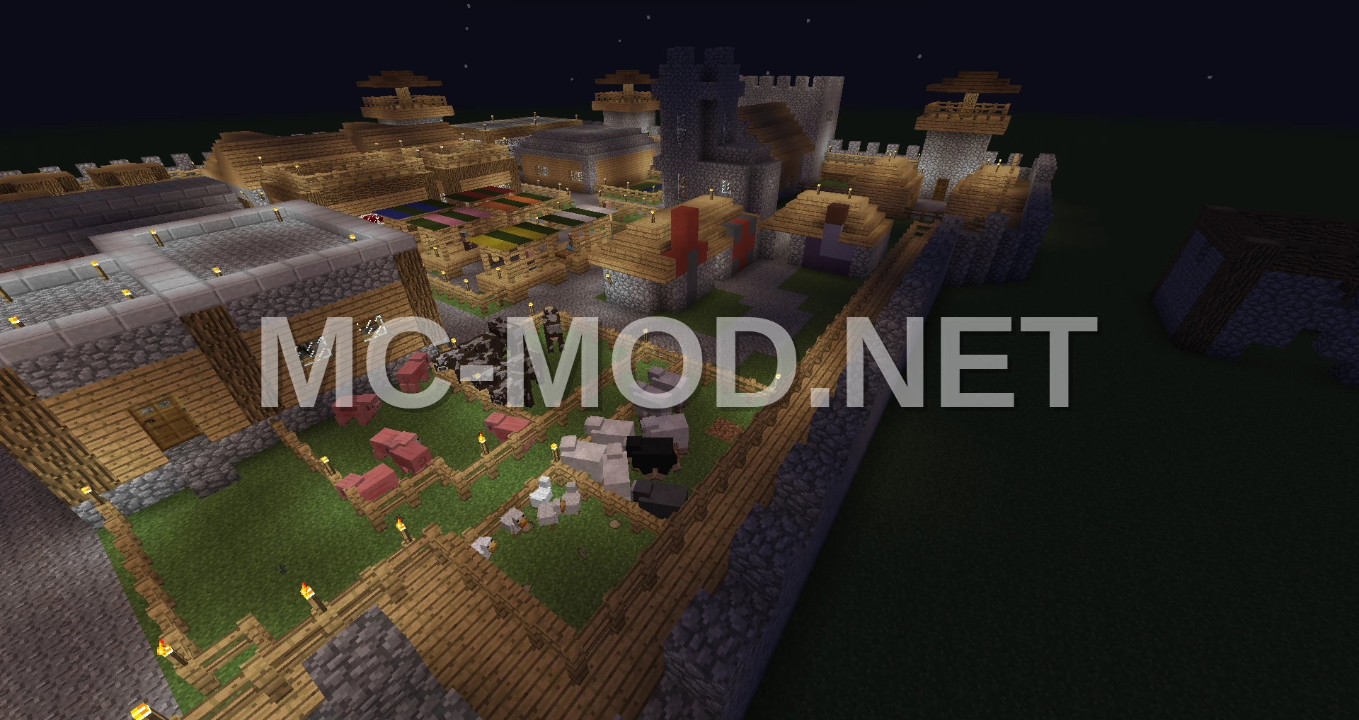 Medieval Village with Market and Station