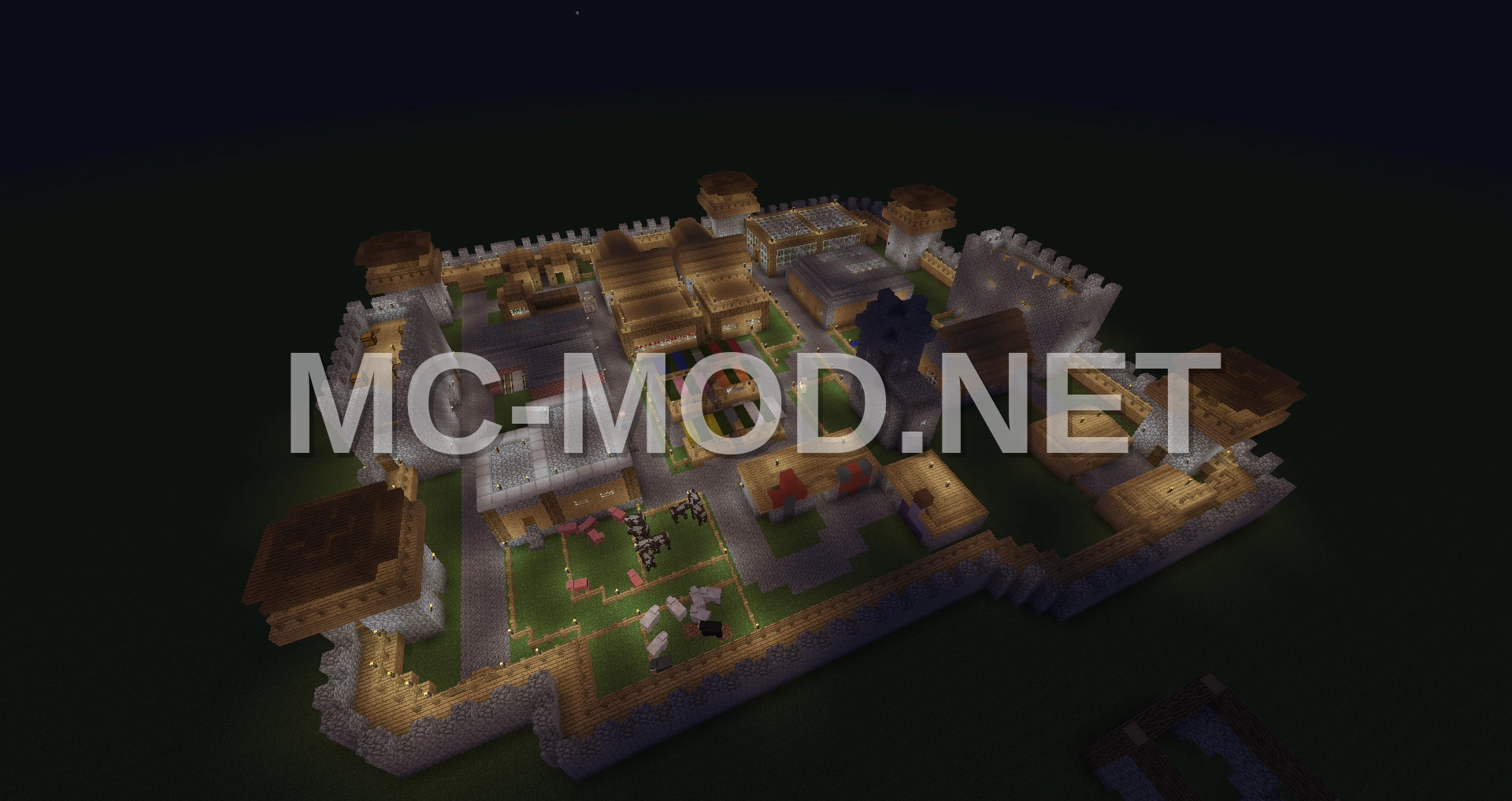 Medieval Village with Market and Station