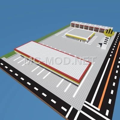 Modern Gas Station With Store
