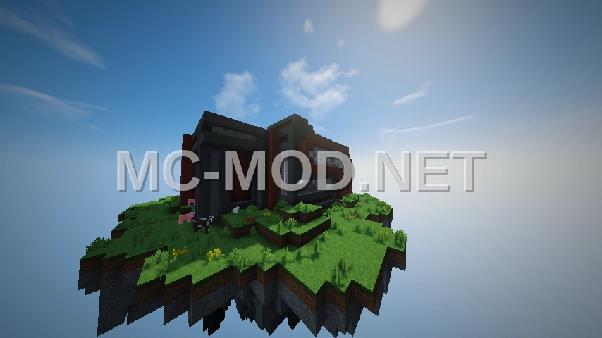 Modern House On A Flying Island