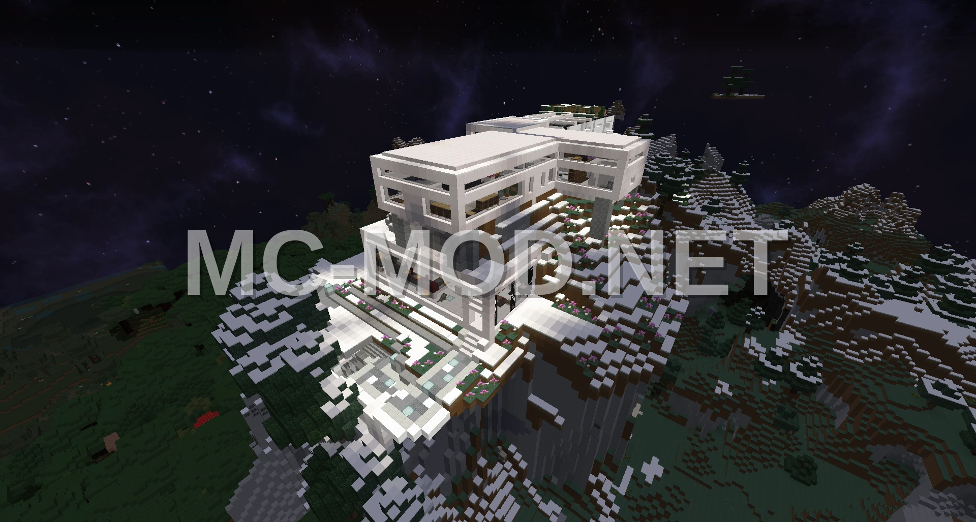 Modern Mountain Home with Interior Rooms