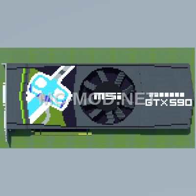 NVIDIA GeForce GTX 590 Graphics Card Pixel Art