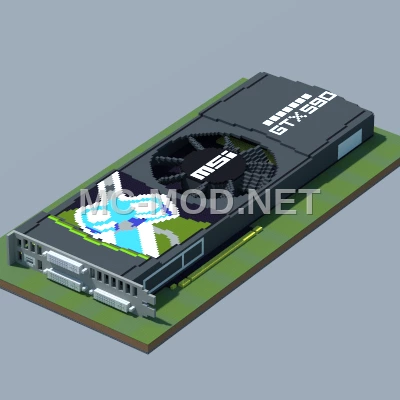 NVIDIA GeForce GTX 590 Graphics Card Pixel Art