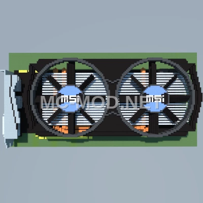 Iron Block Pixel Art Graphics Card