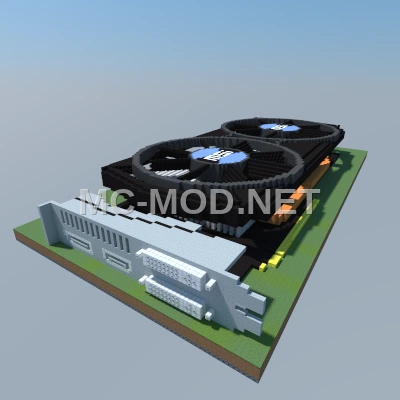 Iron Block Pixel Art Graphics Card