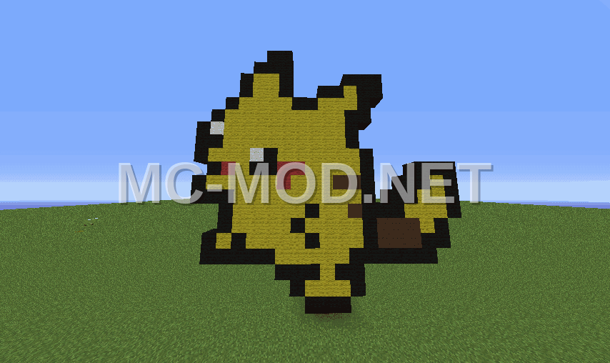 Pikachu Pixel Art Sculpture