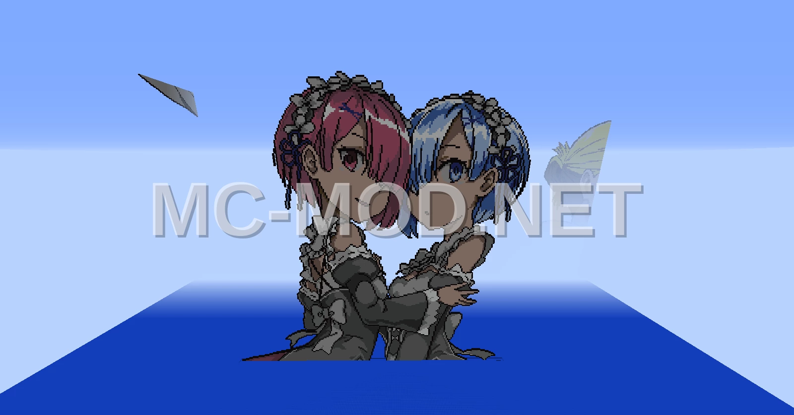 Rem and Ram Anime Pixel Art