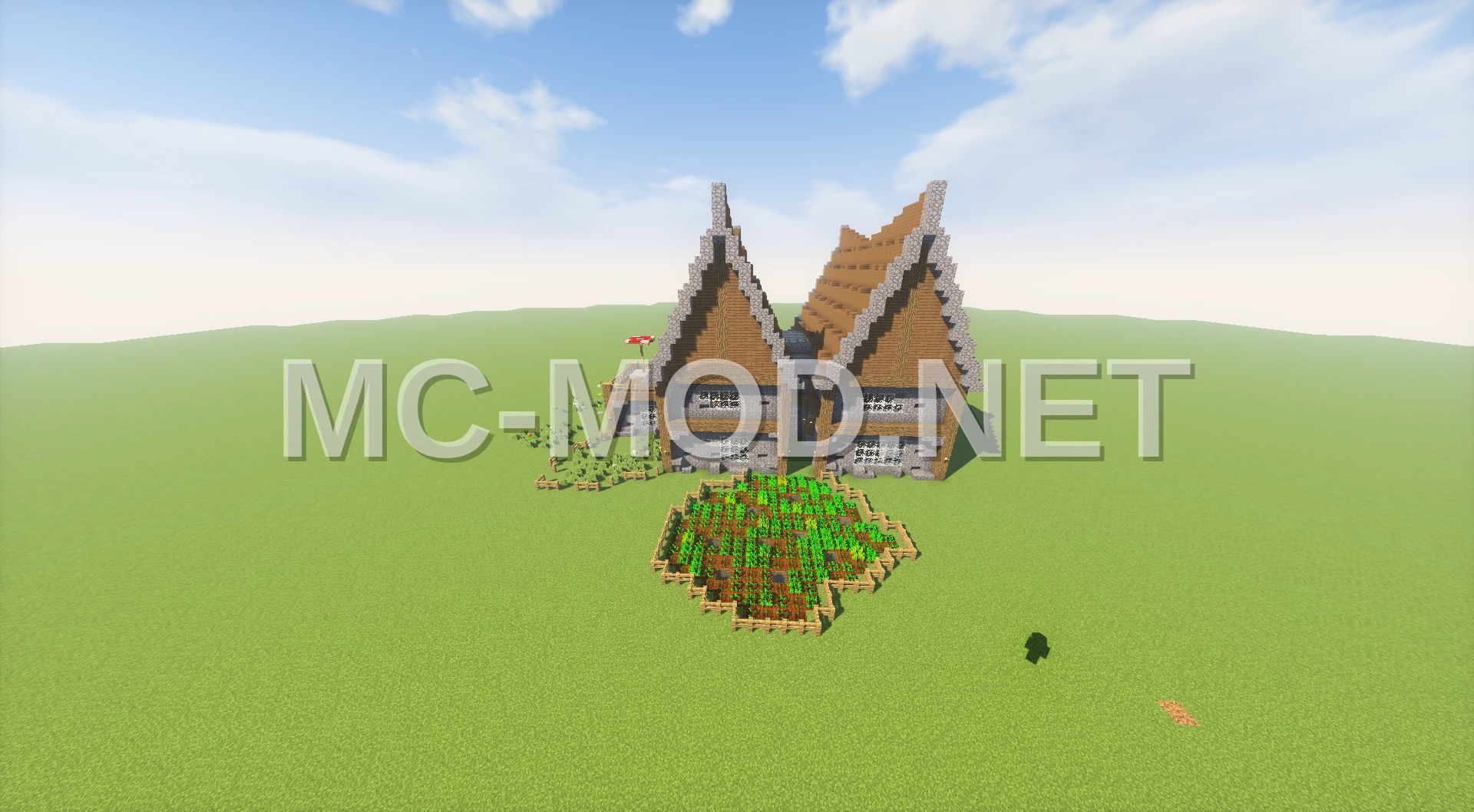 Rustic Two-Story House with Farm