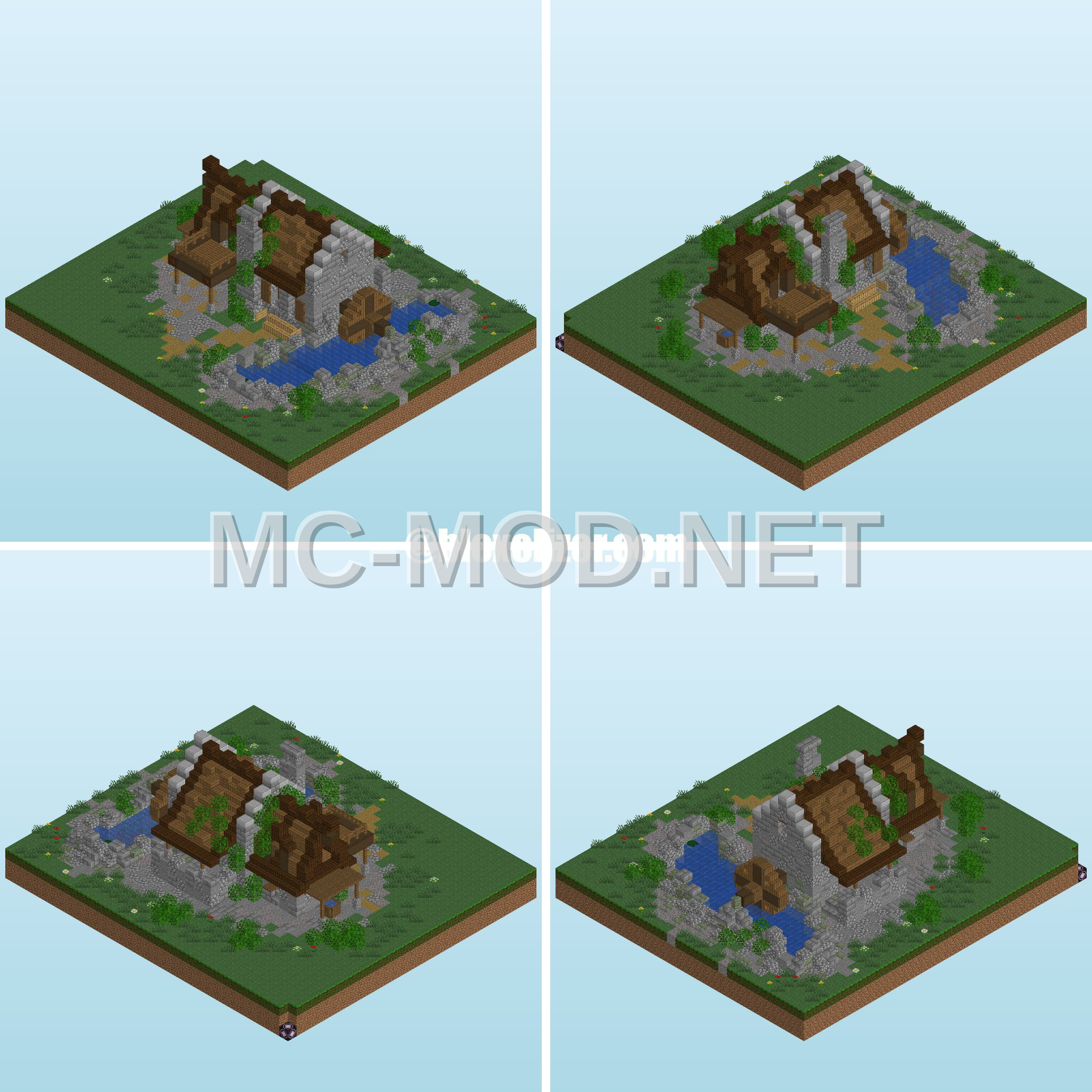 Rustic Watermill With Working Wheel