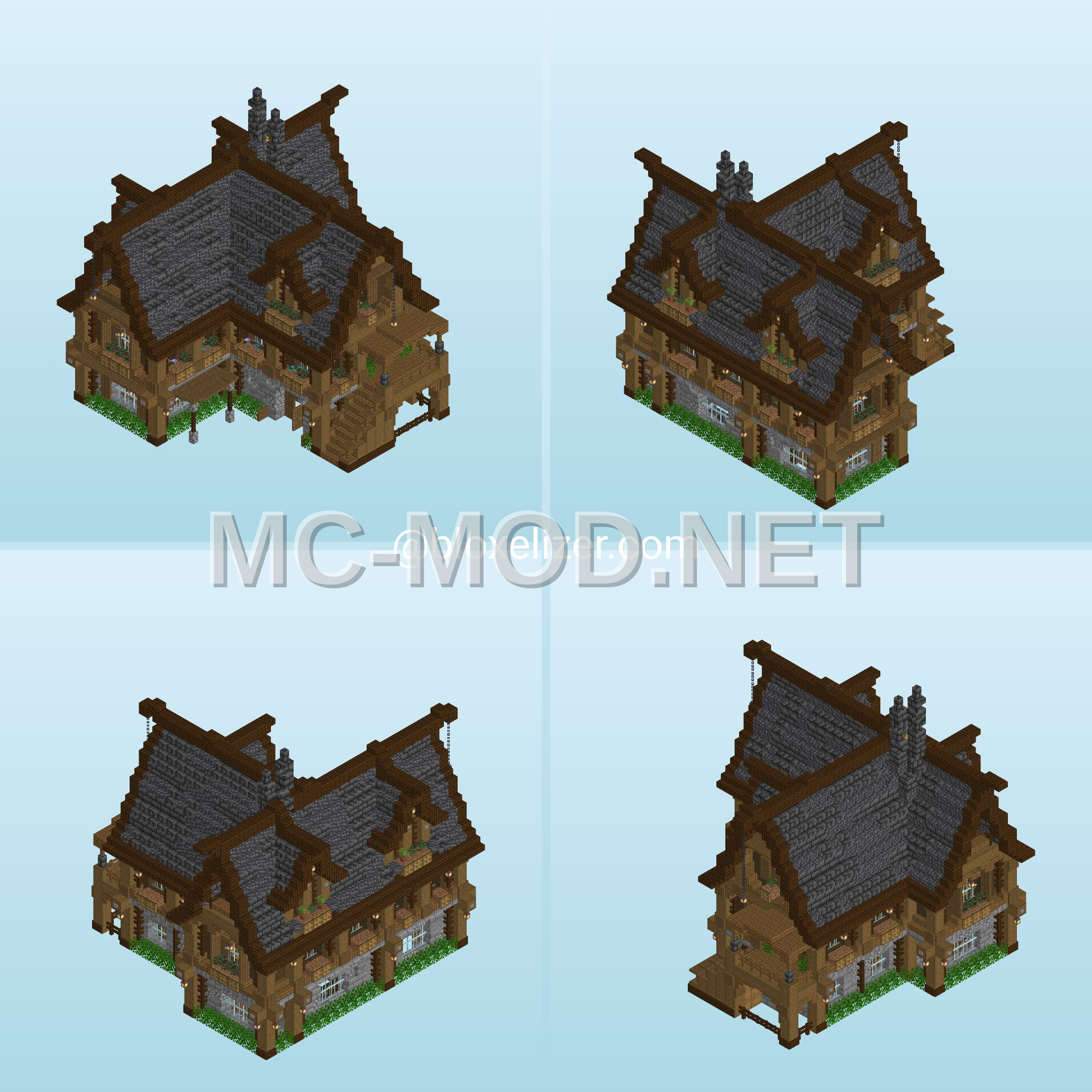 Dark Oak Starter House – 25×24 Base