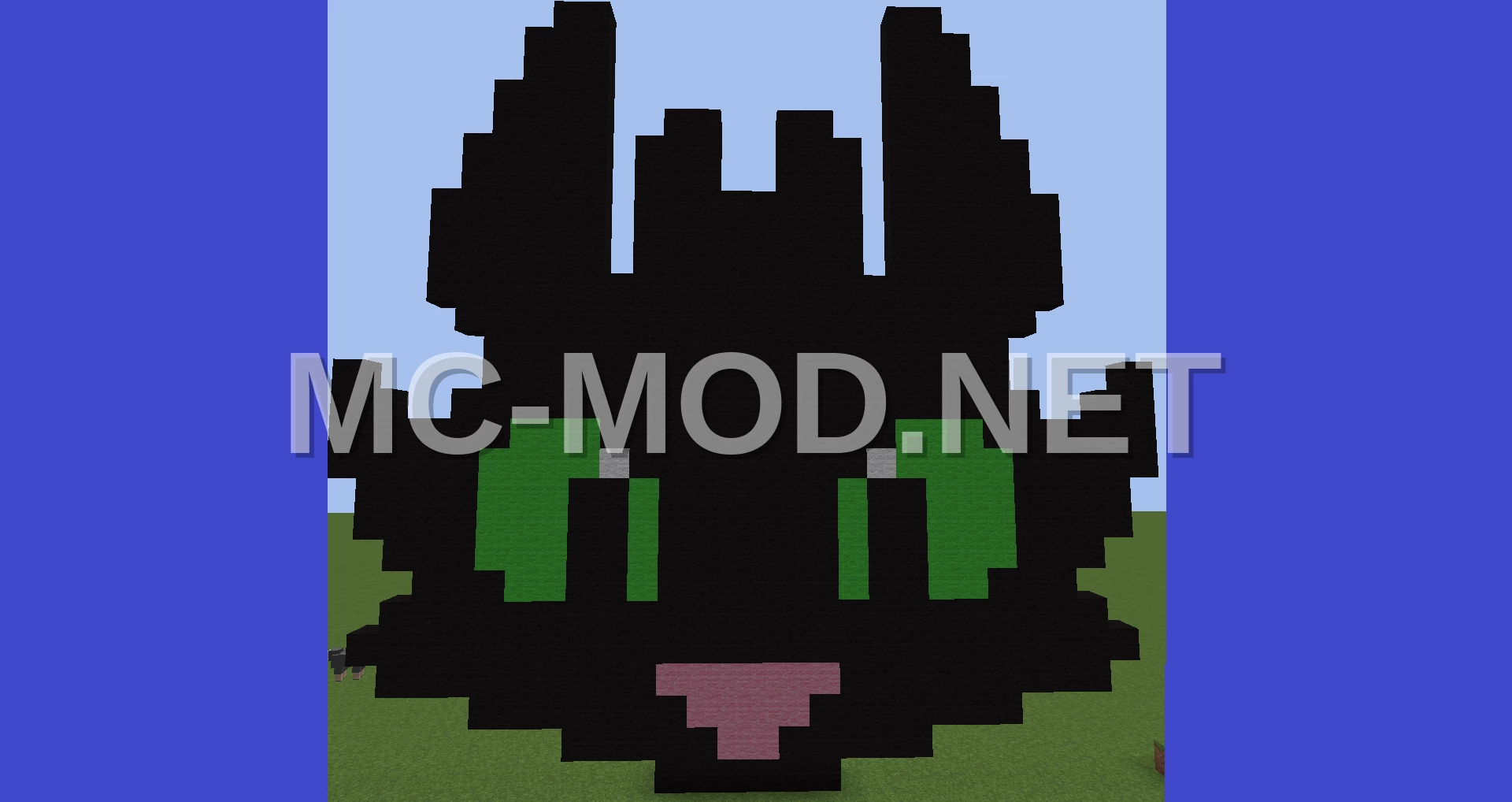 Toothless Dragon Pixel Art – Black, Lime, Pink Wool