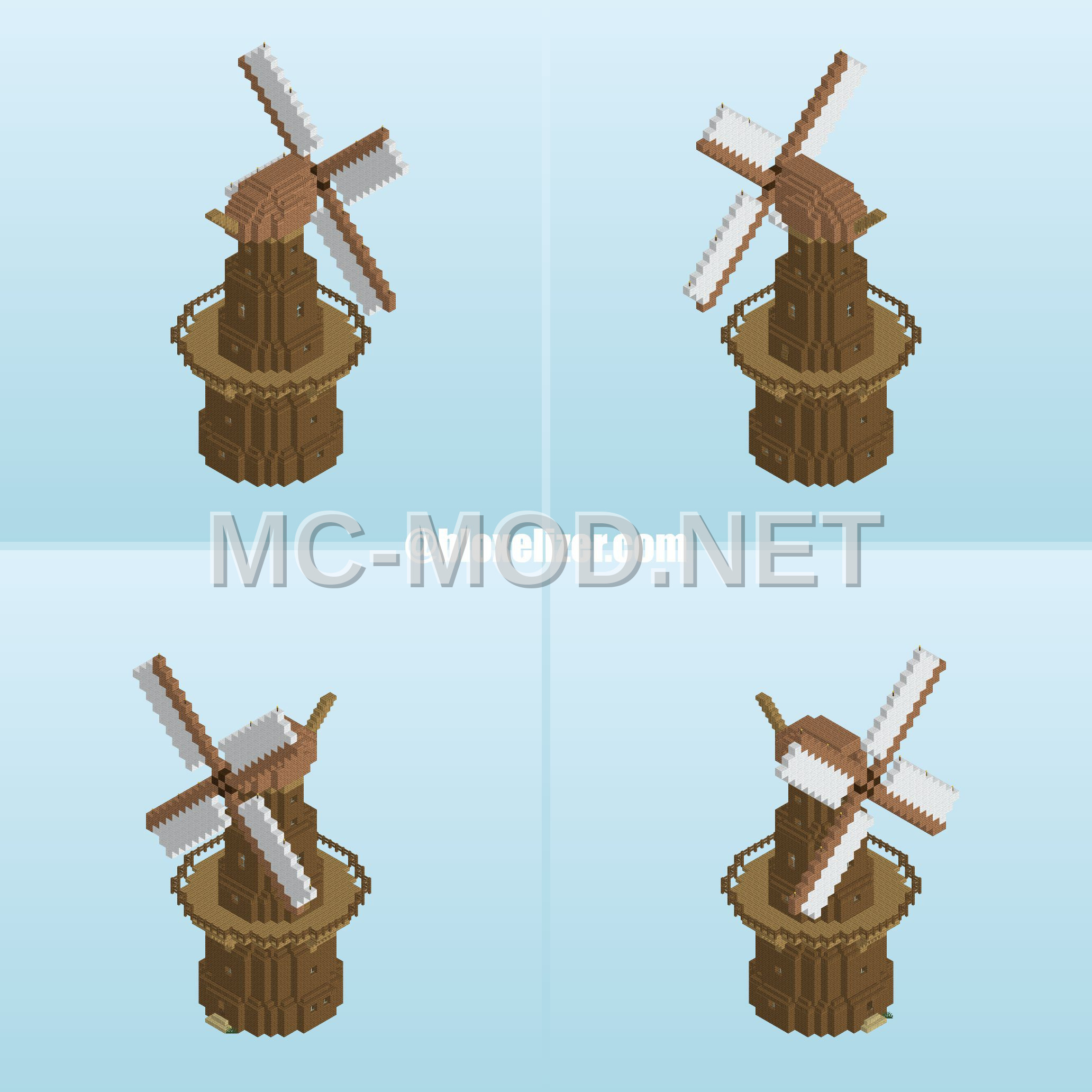 Rustic Spruce and Oak Windmill