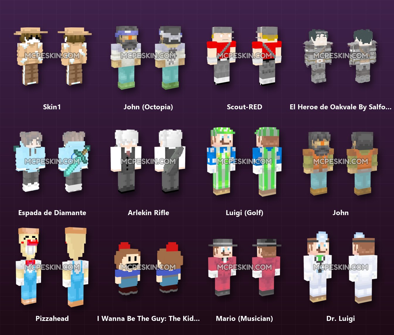 90+ 3D/4D Boy Skins Pack skins preview