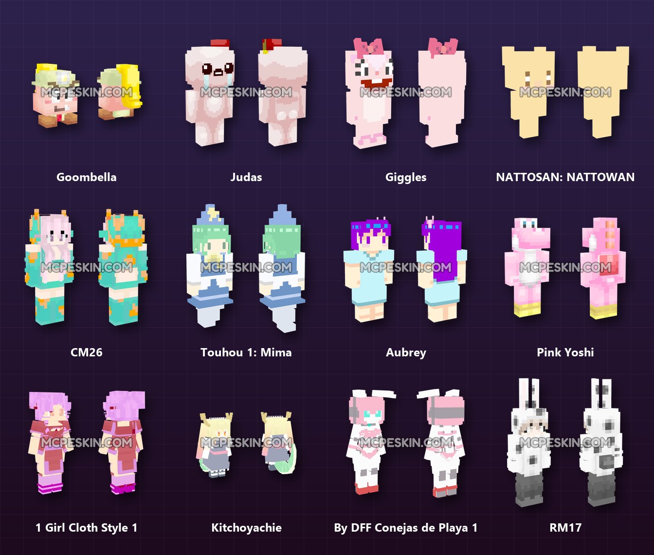 400+ 3D/4D Cute Skins Pack skins preview