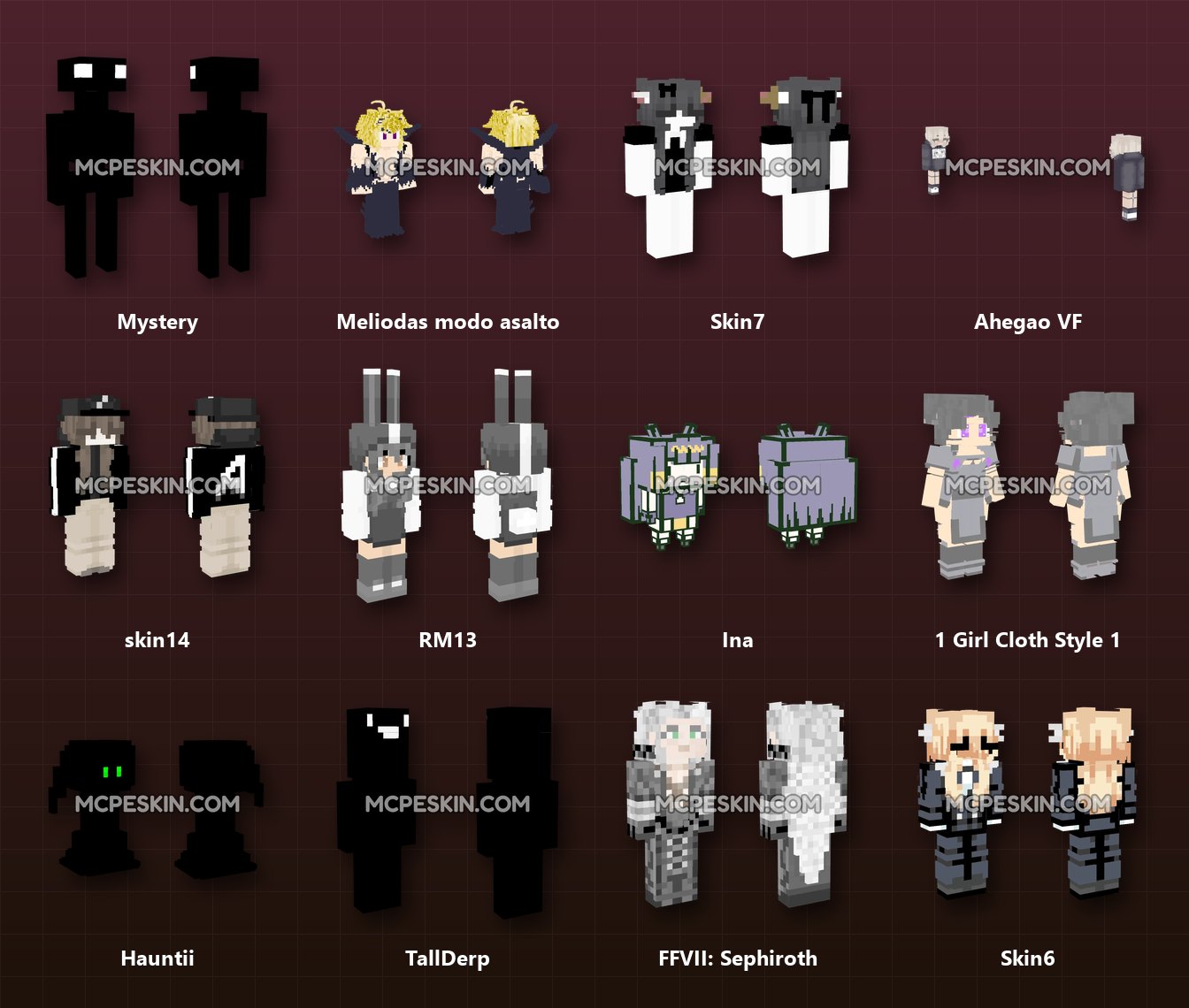 110+ 3D/4D Emo & Goth Skins Pack skins preview