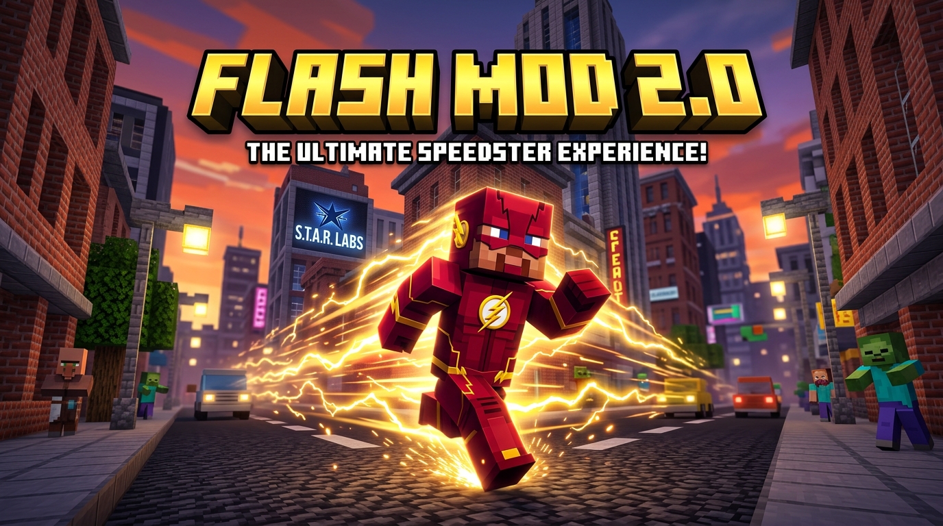 Flash Mod 2.0 Addon Minecraft Bedrock MCPE Thumbnail