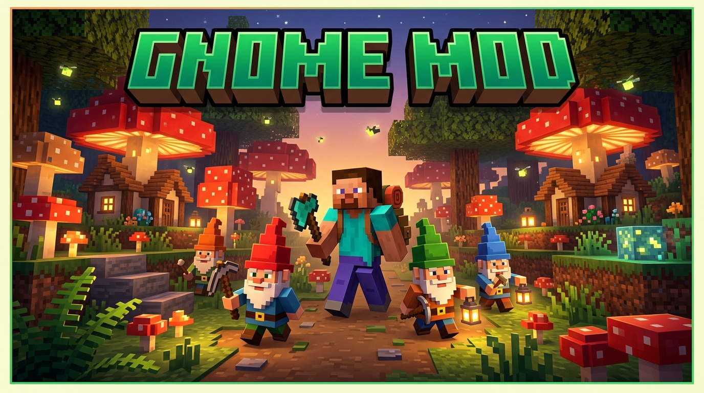 Gnome Mod Addon Minecraft Bedrock MCPE Thumbnail