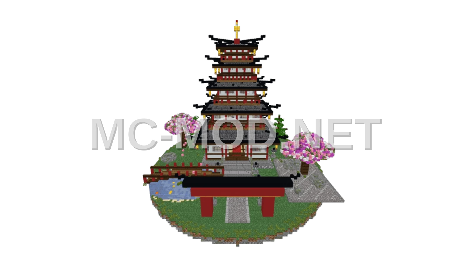 Japanese Pagoda Temple Structure