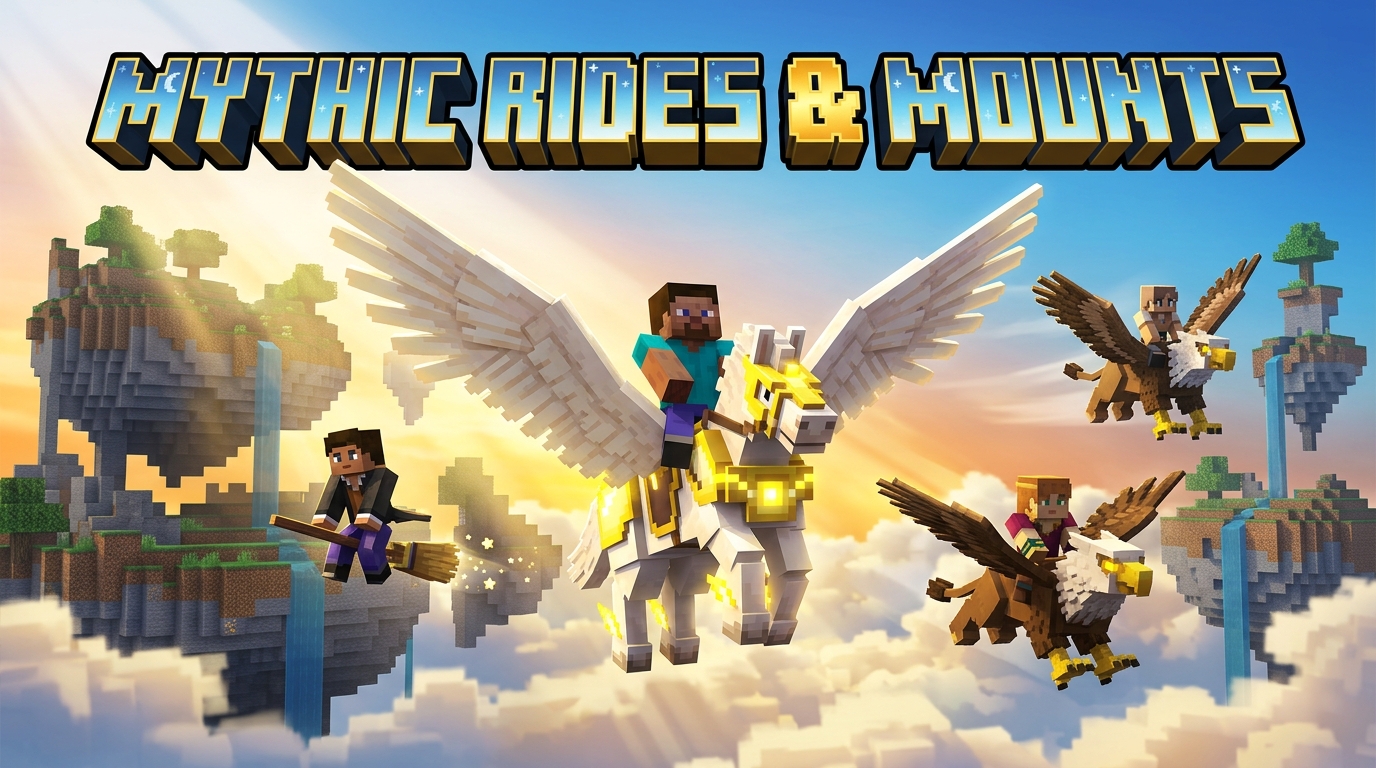 Mythic Rides Mounts Addon Minecraft Bedrock MCPE Thumbnail