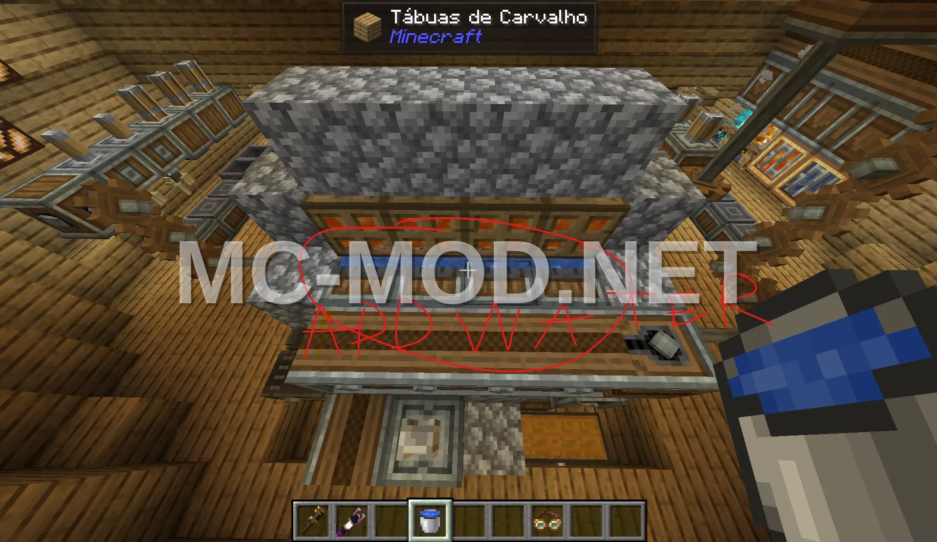 Oak Plank Airship with Workshop