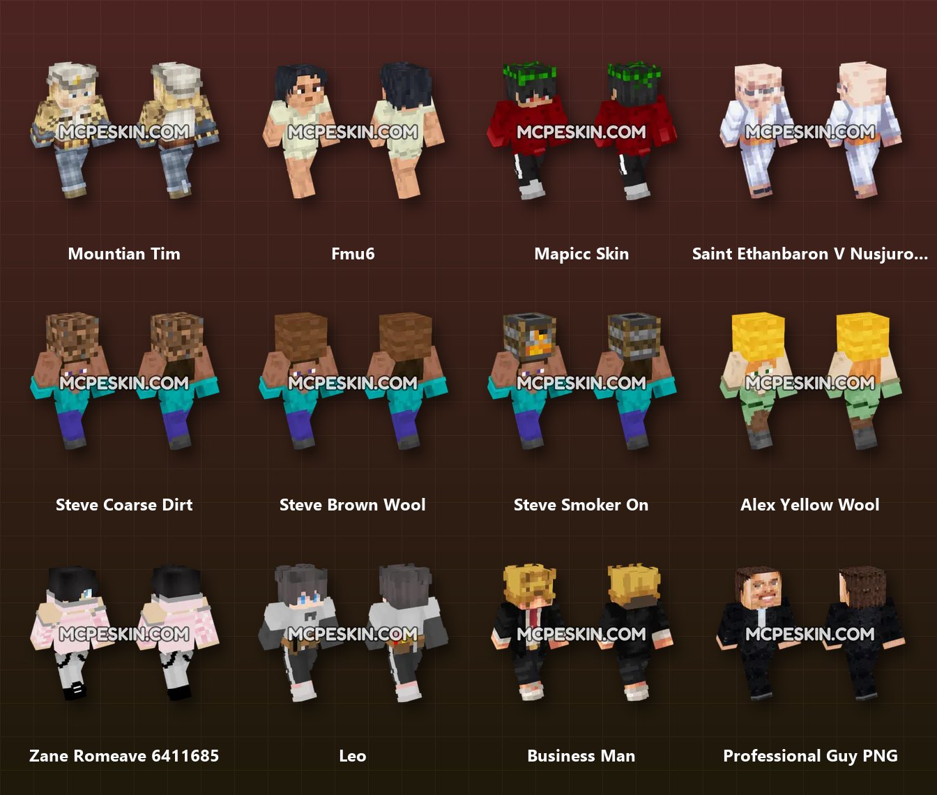 1,500+ Boy Skins Pack skins preview